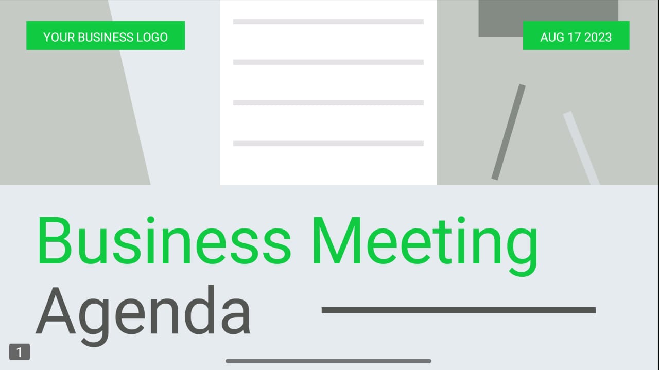 Minimal Business Meeting Agenda Presentation