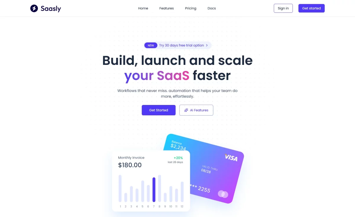 Saasly – Landing Page Template